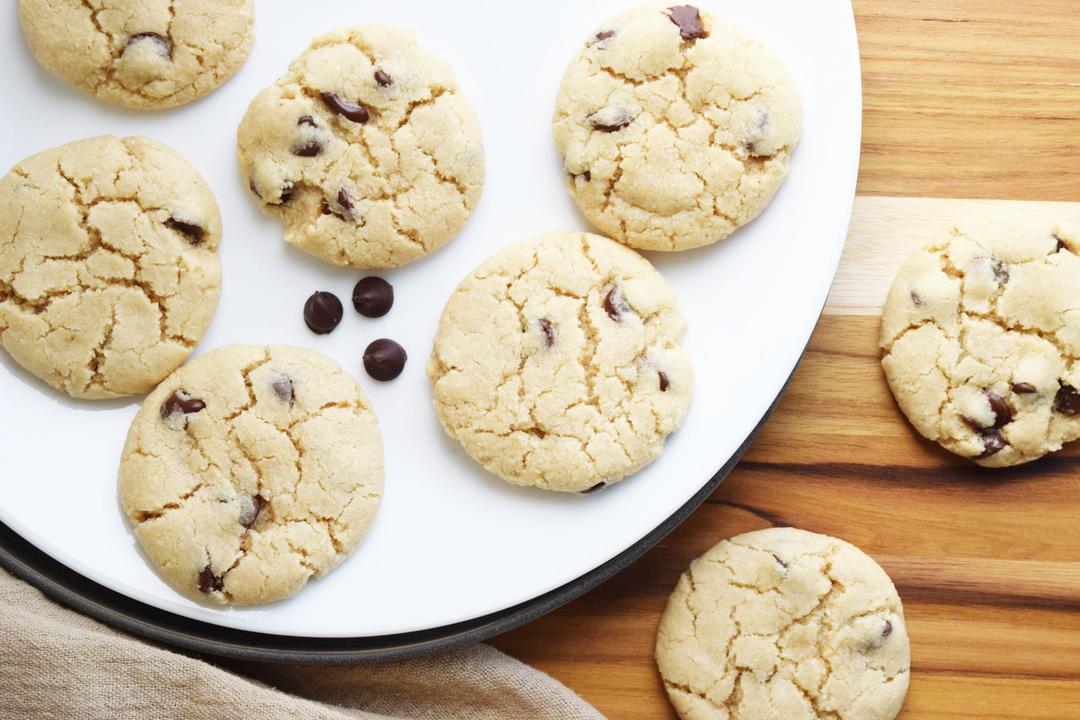 Gluten Free & Vegan Chocolate Chip Cookies on a plate