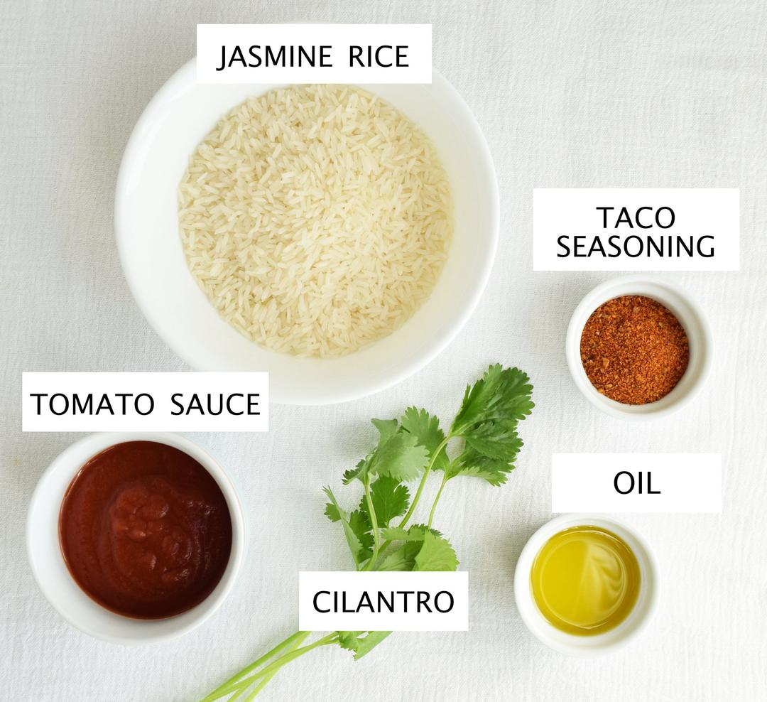 ingredients for easy mexican fried rice