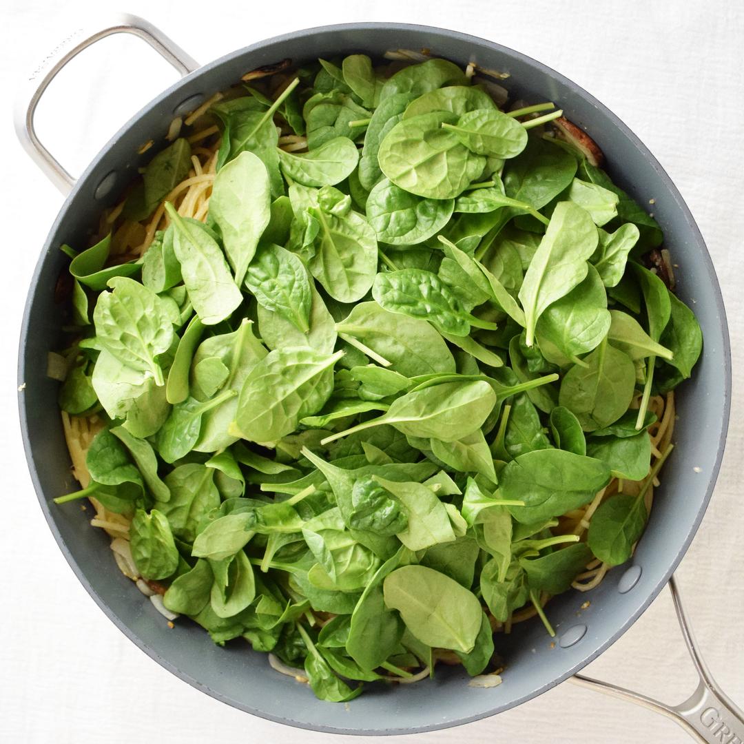 lemon pasta with spinach added