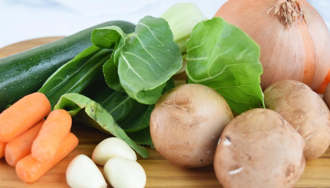 vegetables on a cutting board