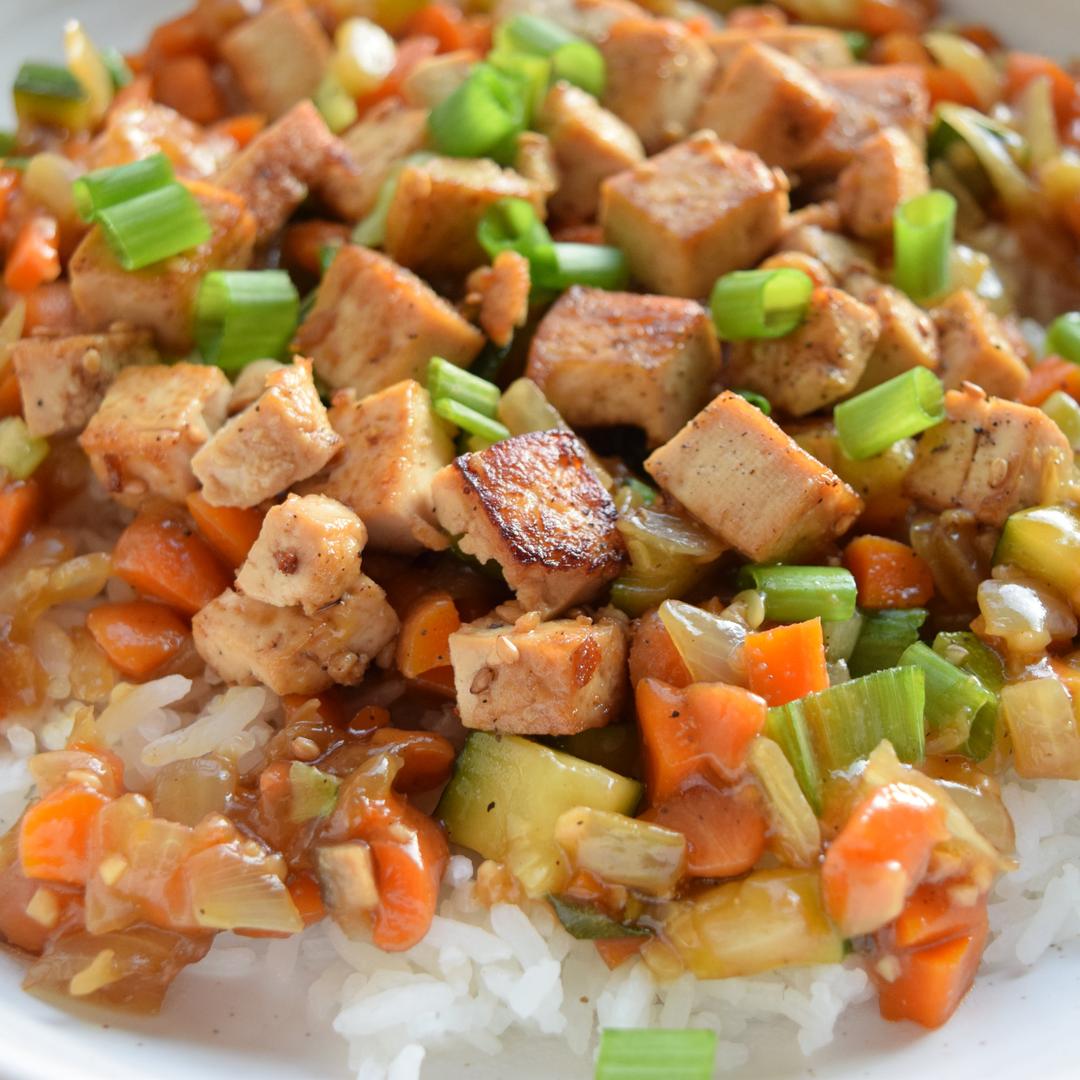 close up of finished Tofu Stir Fry