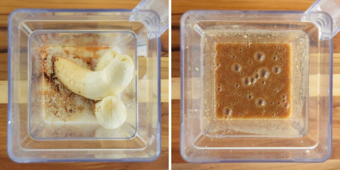 Wet Ingredients Blended banana muffin wet ingredients in blender