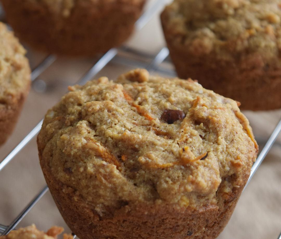 Carrot Cupcake upclose image of a carrot cupcake