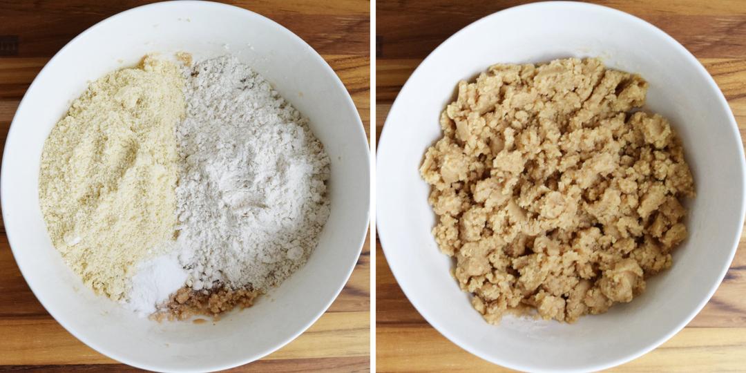 Add Dry Ingredients Dry ingredients added to wet mixture