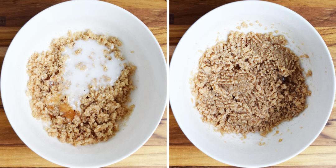 Add Wet Ingredients Wet ingredients added to sugar mixture